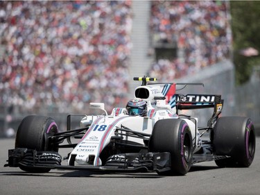 Montrealer Lance Stroll of Williams Racing places 9th at the Canadian Formula 1 Grand Prix at Circuit Gilles Villeneuve in Montreal on Sunday, June 11, 2017.