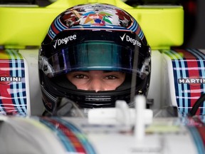 Williams Racing's Lance Stroll waits for the OK to leave his pit during the afternoon practice session at the Canadian Formula 1 Grand Prix at Circuit Gilles Villeneuve in Montreal on Friday June 9, 2017.