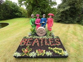 Celebrating 50 years since The Beatles released Sgt Pepper's Lonely Hearts Club, a living installation recreated the artwork from the cover at Chiswick House And Gardens in London, England.