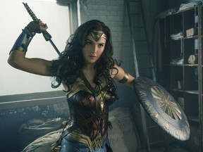 This image released by Warner Bros. Entertainment shows Gal Gadot in a scene from Wonder Woman.