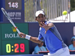 Montreal's Félix Auger Aliassime lost in a qualifying match to Australia's James Duckworth of Australia last year at Rogers Cup qualifying in Toronto.