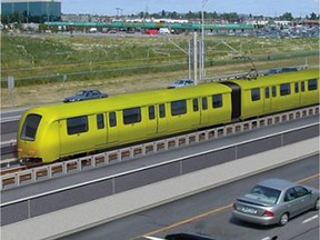 Artist rendition of new propose light rail transit system for Montreal.