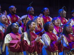 the Montreal Jubilation Gospel Choir performs at Maison Symphonique as part of the Montreal International Jazz Festival, July 2, 2017.