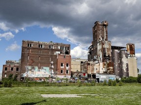 The rusting Canada Malting site in the St-Henri district of Montreal Tuesday July 4, 2017.  Residents in the area are demanding that the city remove the site from the real estate market and that public funds be invested in a community-based project.