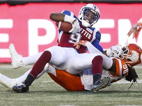Alouettes reciever Ernest Jackson caught four passes for 118 yards in a surprise win over the Stampeders.