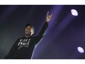 Anderson.Paak performs during the outdoor blowout concert at the Montreal International Jazz Festival.