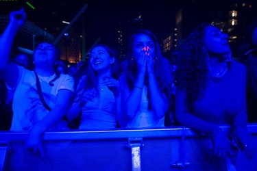 Members of the audience scream and move to the music of Anderson .Paak at the outdoor blowout concert at the Montreal International Jazz Festival, in Montreal, on Saturday, July 8, 2017.
