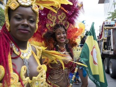 Dancers perform in the annual Carifiesta parade in Montreal on Saturday July 8, 2017.