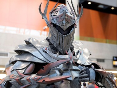 A fan of Dungeons and Dragons is dressed as a Heroes of Neverwinter character at Comiccon in Montreal on Sunday July 9, 2017.