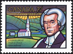 A 1988 postage stamp commemorates Charles Inglis (1734-1816), the first Anglican bishop of Nova Scotia, whose diocese initially spanned all of British North America.