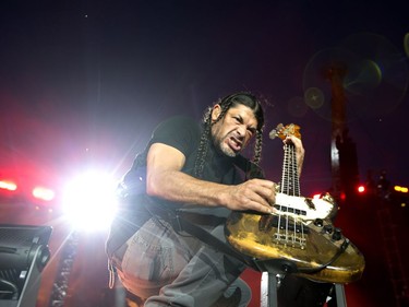 Robert Trujillo of Metallica performs in concert on Parc Jean-Drapeau in support of their new album Hardwired... to Self-Destruct, in Montreal, Quebec, July 19, 2017.