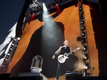 James Hetfield of Metallica performs with the band in concert on Parc Jean-Drapeau in Montreal, Quebec, July 19, 2017.