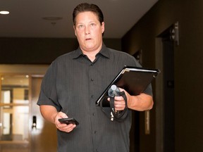 Stéfanie Trudeau, a.k.a Agent 728, is seen on her way into a police ethics committee hearing on Wednesday, July 19, 2017.