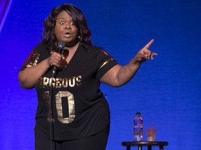 Comedian Yamaneika Saunders was merciless in her rebuke against a heckler who stood on his chair and attempted to remove his pants and show her how well-endowed he was during the Nasty Show at Metropolis in July 19, 2017.