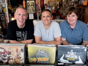 Paget Williams, left, Nick Farkas and Dan Webster have been booking shows in Montreal for more than three decades. Their idea for the ‘77 Montréal festival “was really to celebrate the 40 years of punk rock so far, and Montreal being such a strong market for punk from the beginning,” says Farkas.
