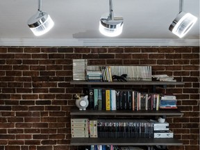 High-tech lighting in Guillaume Aubé and Mireille Simard's apartment in Point St-Charles.