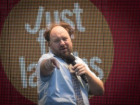 When the dust settles at the festival on Monday, Mike Paterson will have worked 14 nights on the free outdoor Just for Laughs Stage on the corner of Ste-Catherine and St-Urbain Sts.