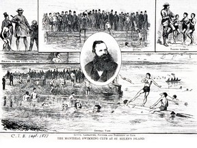 Lt.-Col. Napoléon Labranche, center, co-founded the Montreal Swimming Club on Île Ste. Hélène with Anthony Lord in 1876.