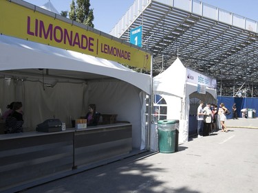 Empty concession stands at the Formula E track, near the corner of Papineau Ave. and René-Lévesque St., prior to the practice round on Saturday July 29, 2017. (Pierre Obendrauf / MONTREAL GAZETTE)