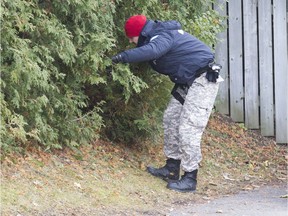 Montreal police search for clues after a fatal overnight shooting in Pierrefonds in November 2016.