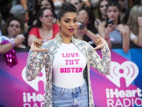 Lilly Singh arrives at the iHeartRadio Much Music Video Awards June 18, 2017, in Toronto.