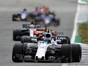 Lance Stroll of Canada drivies the (18) Williams Martini Racing Williams FW40 Mercedes during the Formula One Grand Prix of Great Britain at Silverstone on July 16, 2017, in Northampton, England.