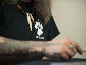 The wolf's paw, the symbol of La Meute. Though it prefers to portray itself as an "identity group" defending Quebec values, La Meute has become the most prominent far-right group in Quebec.