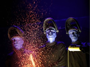 Blue Man Group performs in Singapore in 2016.