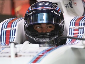 Lance Stroll sits in the cockpit of his Williams on Friday during the second practice session for the Austrian Grand Prix at the Red Bull Ring in Spielberg.
