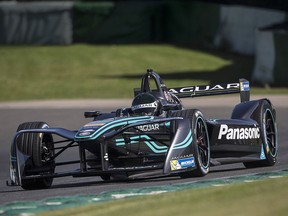 The I-Type shown here is part of the Jaguar team's involvement in the Formula E racing series that is scheduled to come to Montreal in July 2017.  (Photo courtesy of Jaguar Land Rover Canada, to illustrate their text in the Gazette's Automotive Outlook section)
Andrew Ferraro