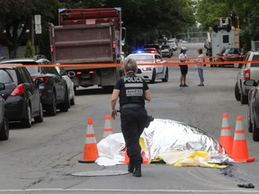 A cyclist has been struck by a truck at 6th Ave. and Bélanger St.