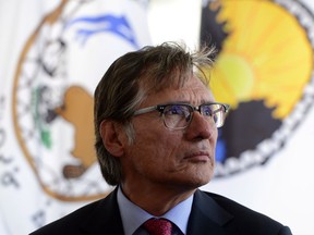 Grand Chief Matthew Coon Come takes part in the signing of the Cree Nation Governance Agreement on Parliament Hill in Ottawa on Tuesday, July 18, 2017.