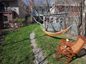 A Montreal backyard: The summertime sounds of residential neighbourhoods — lawnmowers, sprinklers, the wind in the trees — tend to be soothing, perhaps because for so many of us, they recall childhoods spent outside in the backyard, Julie Anne Pattee writes.