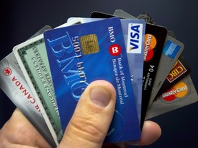 Credit cards are displayed in Montreal on December 12, 2012. THE CANADIAN PRESS/Ryan Remiorz

Eds. note a Dec.12, 2012 file photo
Ryan Remiorz,