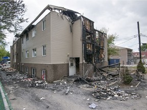 The Oasis seniors' residence is shown after an early morning fatal fire in Terrebonne, northeast of Montreal, on Sunday, July 9, 2017.