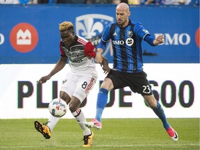 Laurent Ciman, Lloyd Sam,

Montreal Impact's Laurent Ciman, right, challenges D.C. United's Lloyd Sam during second half MLS soccer action in Montreal, Saturday, July 1, 2017. How the Montreal Impact play at home in the next few weeks will determine the team's fate this season, according to veteran defender Laurent Ciman. THE CANADIAN PRESS/Graham Hughes ORG XMIT: CPT121

EDS NOTE A FILE PHOTO
Graham Hughes,