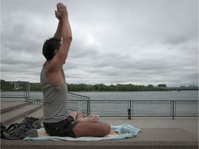 Yoga in Old Montreal, in 2012.