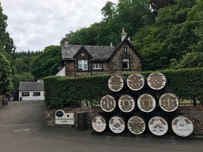 Drams of scotch at Glengoyne Distillery, estabilshed in 1833, located in Scotland.