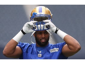 Jackson Jeffcoat watches closely during Winnipeg Blue Bombers practice on Tues., July 11, 2017.