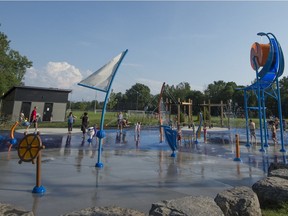 A $685,000 splash pad and an adjacent chalet opened at Valois Park in Pointe-Claire in 2017.