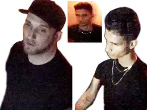 Images released by the Montreal police show two suspects, a driver (left) and passenger (top and right) wanted in a June hit and run that left a Florida man in an almost three week long coma.