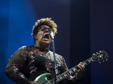 Brittany Howard of the Blues rock band Alabama Shakes performs during day 3 of the Osheaga Music and Arts Festival at Parc Jean Drapeau in Montreal on Sunday, August 6, 2017.