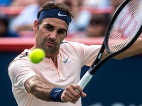 Roger Federer started off slowly, but eventually defeated David Ferrer 4-6, 6-4, 6-2 at the Rogers Cup at Uniprix Stadium in Montreal on Thursday, Aug. 10.