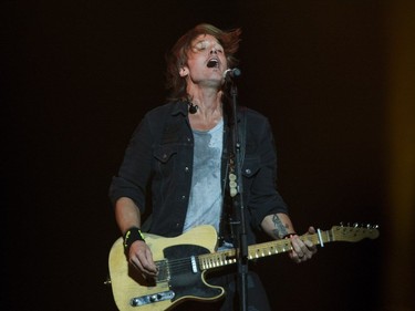 Keith Urban performs in concert at the Bell Centre in Montreal, Saturday, August 12, 2017.