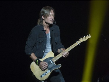 Keith Urban performs in concert at the Bell Centre in Montreal, Saturday, August 12, 2017.