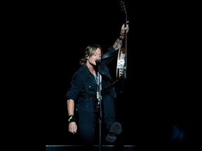 Keith Urban performs in concert at the Bell Centre in Montreal.