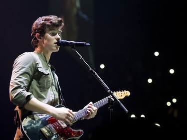 Shawn Mendes performs in concert at the Bell Centre in Montreal, Monday, August 14, 2017.