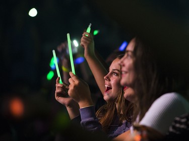 Shawn Mendes fans enjoy the show at the Bell Centre in Montreal, Monday, August 14, 2017.