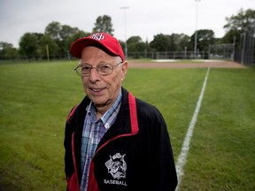 Lionel Geller walks the Loyola 2 baseball field at Loyola Park that will be renamed after him just shy of his 80th birthday.