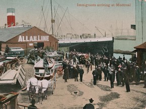 Postcard of immigrants arriving in Montreal around 1910. Montreal's rapidly expanding Italian community came together in 1904 in their efforts to  have a death sentence commuted for one of its members.